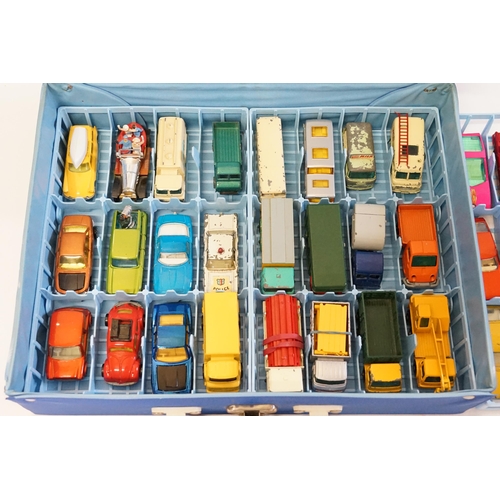 384 - A 1970s Matchbox Carrycase to include 43 models including Matchbox, Matchbox Superfast, Corgi Junior... 