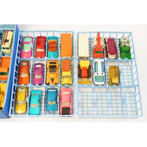 384 - A 1970s Matchbox Carrycase to include 43 models including Matchbox, Matchbox Superfast, Corgi Junior... 