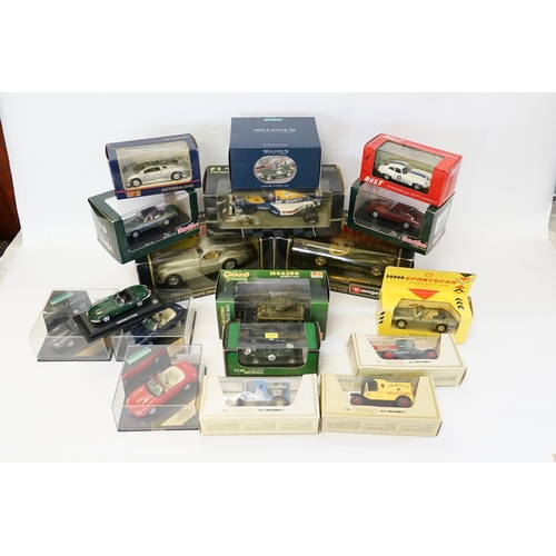 271 - A Collection of Boxed models to include Burago 1/24th's, Vitesse Jaguar's, Best Models, Maisto, Yest... 