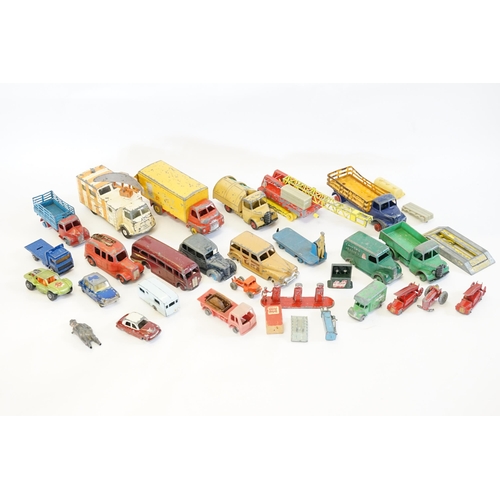 238 - A Tray of Play Worn 1950s Dinky Toys to include Big Bedford Van, Leyland Comet, Vans, Cars, etc alon... 