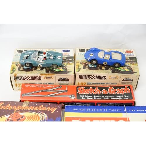 645 - A Box of Toys to include 2 x Boxed Airfix MRRC Race Cars, A 