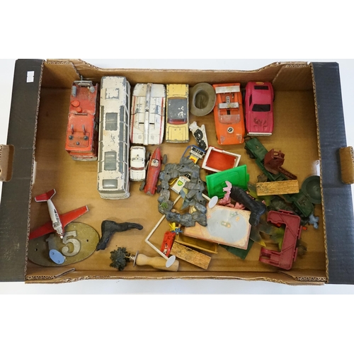 248 - 7 x Play Worn Dinky Toy models along with other Plastic models.