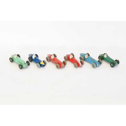 118 - A Tray of Play Worn 1950s Dinky Racing Cars to include, Ferrari, Cooper-Bristol, Talbot Lago, Masera... 