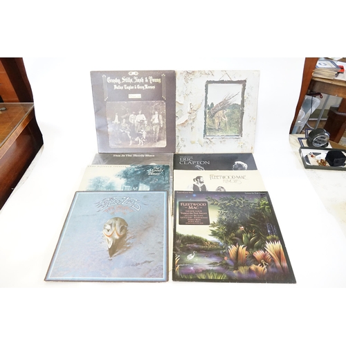 378 - A Collection of 8 Original LP Records to include Led Zeppelin, Moody Blue, Eagles, Fleetwood Mac, Cr... 