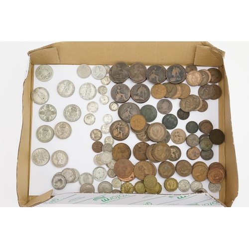 408 - A Collection of U.K. Coins to include Coins of Victoria through to Elizabeth II, 7 x Florins, 8 x Sh... 