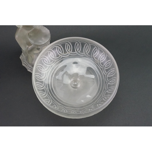 625 - A 1930s Kneeling Lady Frosted Glass Bowl in the Egyptian Style possible Joblings.