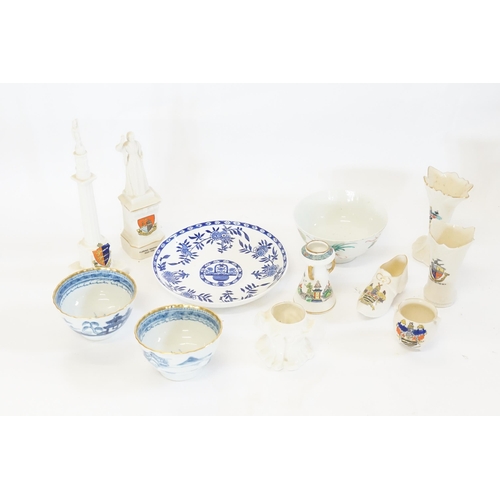 809 - A quantity of Crested China, Two Oriental Tea Bowls, Japanese Tea Bowl, etc.