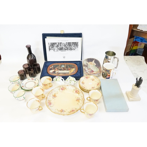 872 - Bradex Exchange Plates, a Soda Glass Liquor Set, Aynsley Part Tea Set No: 255280, Bocage Groups, Nel... 