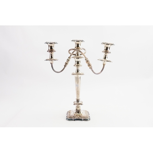 149 - A Silver Plated Two Branch Candelabra.