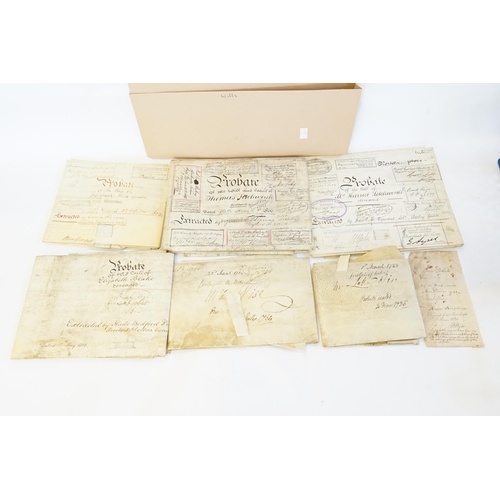 863 - A Collection of Vellum Bound Wills indentures for the Wise Family, Circa 1740 onwards.