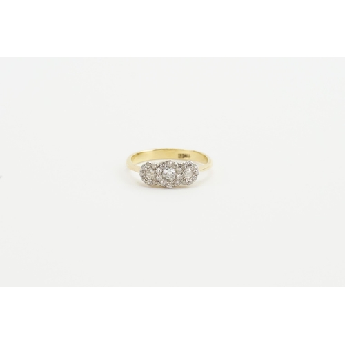 167 - A 18ct Gold & Diamond set ring, set with three larger Diamonds (centre approx 0.10ct, each size appr... 