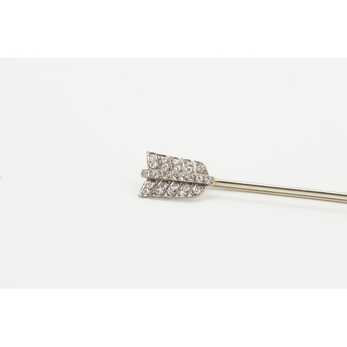 201 - A white gold diamond set arrow brooch (tests as 18ct white gold, as per insurance valuation). The br... 