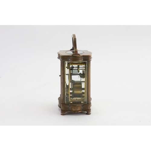 341 - A Brass Cased Carriage Clock. (AF).