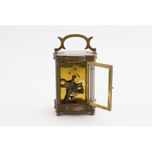 341 - A Brass Cased Carriage Clock. (AF).