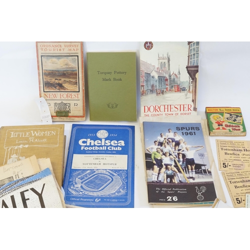 437 - A Collection of 1950s Tottenham Hotspur Official Programmes, Game Tickets, Arsenal Football Club, Bi... 