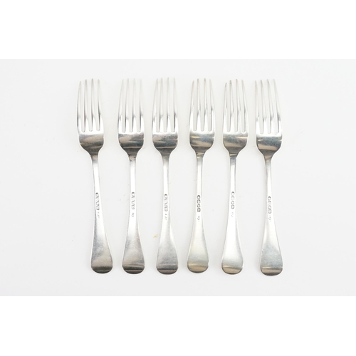 101 - A set of 6 1856 Victorian Elizabeth Eaton silver forks. Weight 390g.