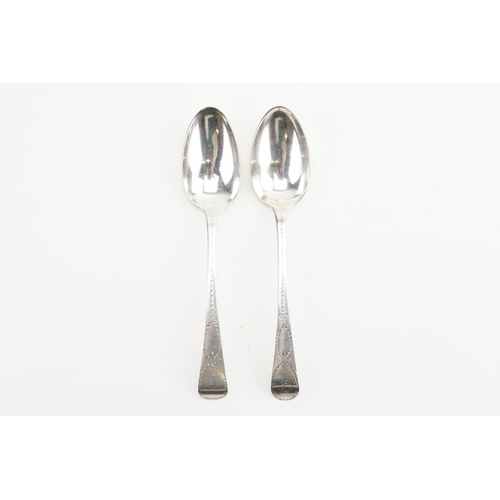 103 - A pair of silver 1791 Peter & Ann Bateman & George Wintle spoons. Weight 145g.