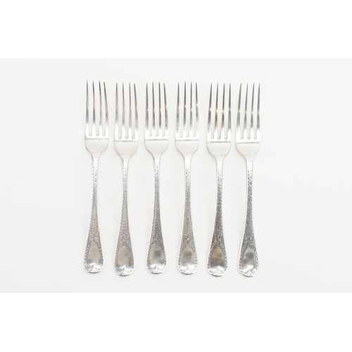 104 - A set of 6 1856 Victorian Elizabeth Eaton silver forks. Weight 279g.