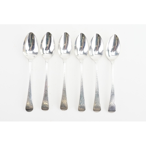 106 - A set of 6 1811 Georgian George Wintle silver spoons. Weight 190g.