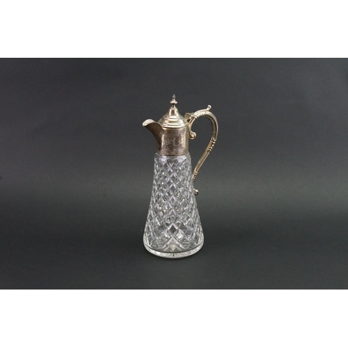 109 - A 1975 Charles S Green & Co Ltd silver and cut glass claret jug.