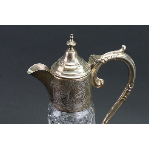 109 - A 1975 Charles S Green & Co Ltd silver and cut glass claret jug.