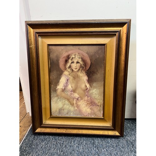 999 - A 1970's nude painting of a young woman. Signed & Framed.