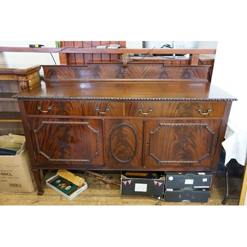 524 - A Reproduction Cuban Mahogany Veneered Chippendale Sideboard fitted with Drawers & Cupboards & resti... 