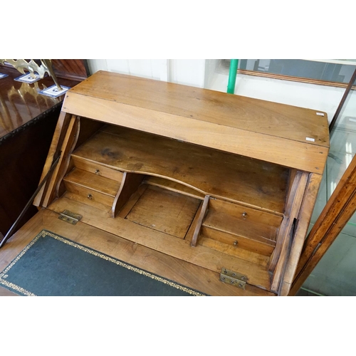 545 - A late 19th Century, French, Leon, Mahogany and Fruit wood inlaid full front bureau, three graduated... 