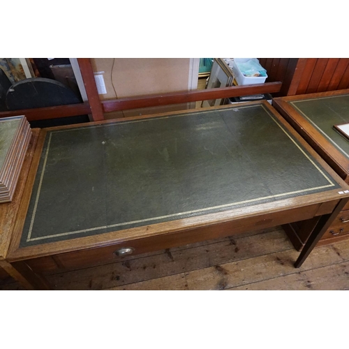 559 - An Oak Library Table fitted with a Large Single Drawer & resting on square legs. Measuring: 152cms a... 