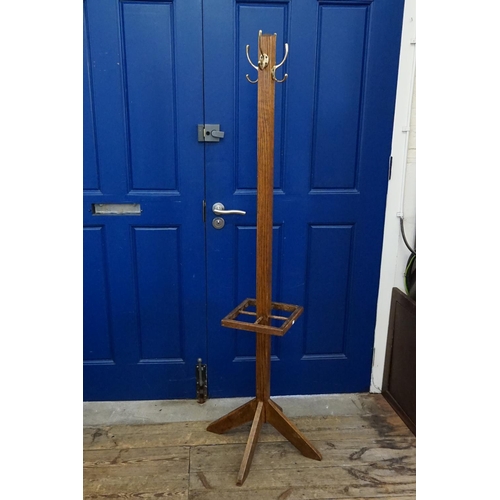 568 - An Oak Hat & Coat Umbrella Stand.