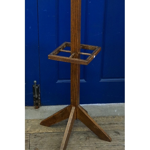 568 - An Oak Hat & Coat Umbrella Stand.