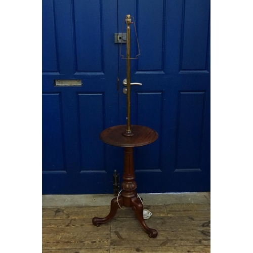 588 - A Victorian Mahogany & Brass mounted Shaving Stand later converted to a Lamp. Measuring: 145cms high... 