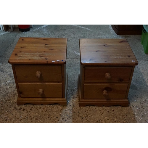 594 - A Pair of Reproduction Side Tables fitted with Drawers. Measuring: 45cms across x 43cms deep x 49cms... 