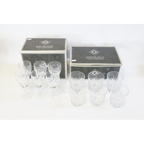 318 - Two Boxes of Edinburgh Crystal to include, 6 Tumblers & 6 Wines (1 broken).