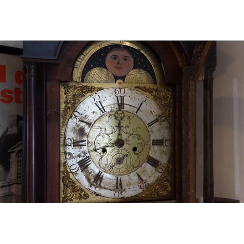 205 - A Mahogany Long Cased Clock with a Swan Neck & a movement by 