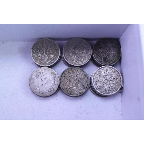 221 - 30 x 6d Coins to include some with Silver Content.