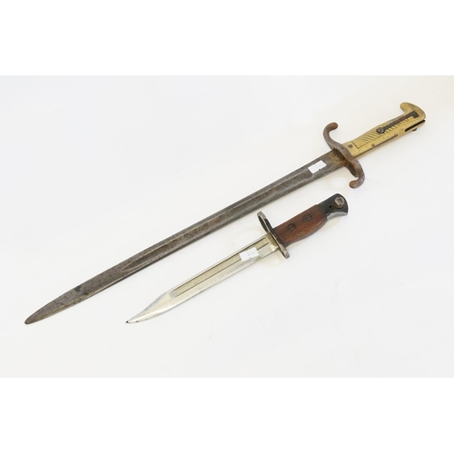 290 - A GERMAN M-1871 MAUSER BAYONET along with one other.