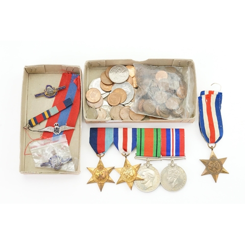 275 - A Set of WWII Medals, France & Germany, 1939-1945, Defence, RAF Clip along with a small collection o... 