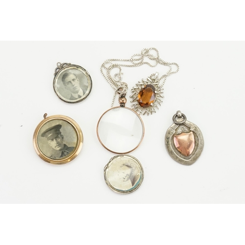 131 - A Watch Fob, Portrait Jewellery & a 1960s Pendant.