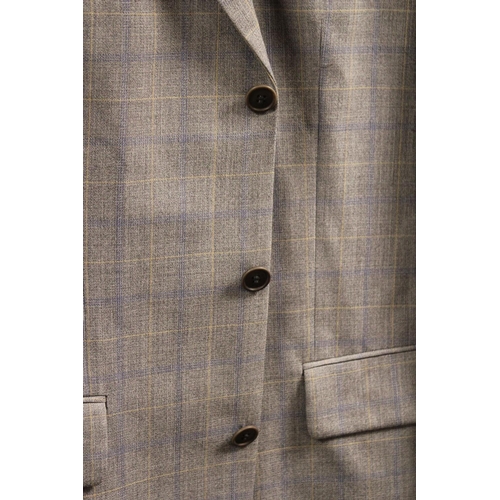 303 - An Yves Saint Laurent Light Grey, Cream & Blue Check Jacket - Size 40 (Approx).