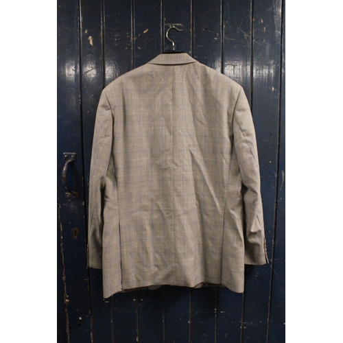 303 - An Yves Saint Laurent Light Grey, Cream & Blue Check Jacket - Size 40 (Approx).