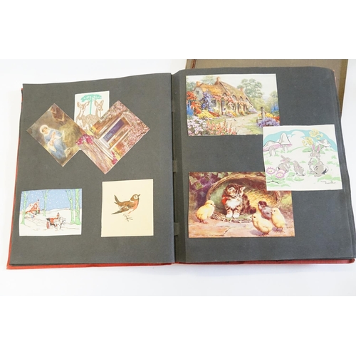 475 - A Collection of 1920s Scrap Albums to include Margaret Tarrent, Seven Year Old Birthday Cards, Promo... 