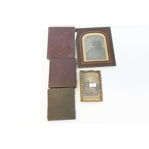 588 - A collection of daguerreotype Harriot Letchworth, Hannah Wise and other family portraits of older pe... 