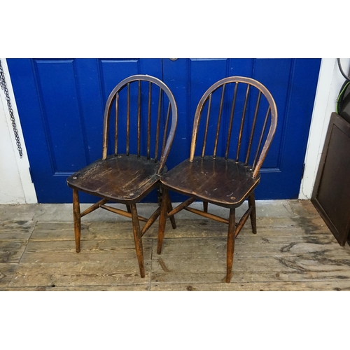 452 - Two Hoop Back Elm Chairs, Early 