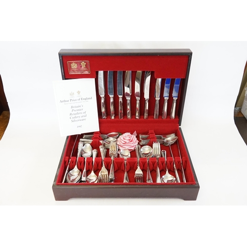 80 - A Canteen of Silver Plated Coffin ended Cutlery by 