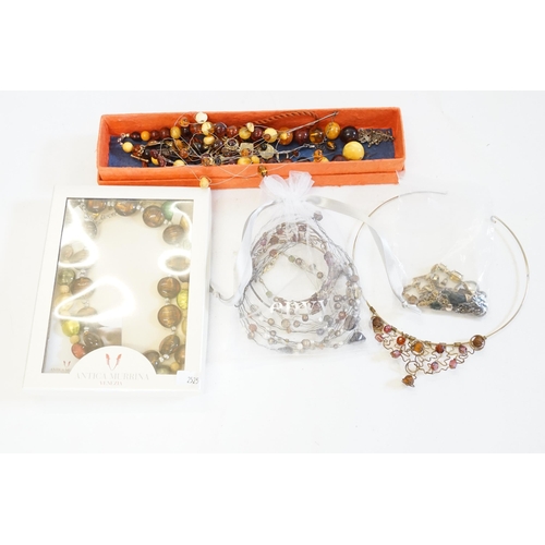 107 - A Collection of Costume Jewellery to include Venetian, Bangle & other costume Jewellery.