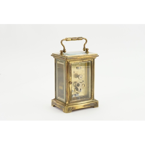 196 - A French Brass Cased Carriage Clock. Measuring: 12cms High.