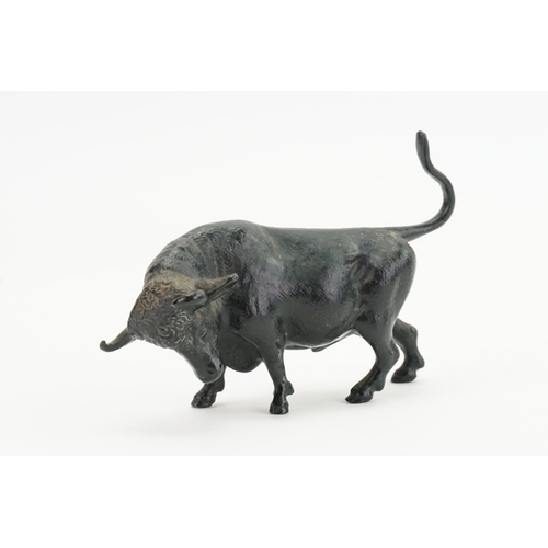 606 - An interesting Bronze study of a Bull. Measuring: 10cms Long.