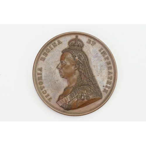 206 - A Queen Victoria 1887 Golden Jubilee Medal by Frederick Lord Leighton, P. R. A. (1830-1896). In Bron... 