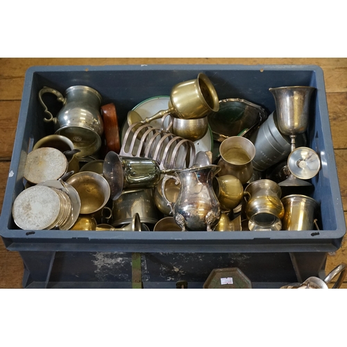 629 - A Large Box containing a Thermos Flask, Hotel Plate, Scales, etc, (Needs Viewing).